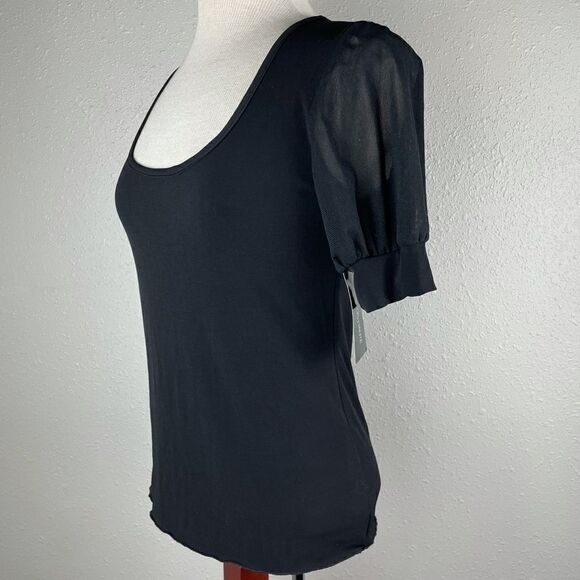 NWT Luciano Dante Black Short Sleeve Top Size M - Picture 3 of 7